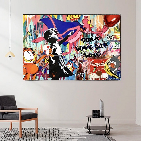 Banksy's 'Don't Lose Love' Canvas Wall Art-Banksy Wall Poster