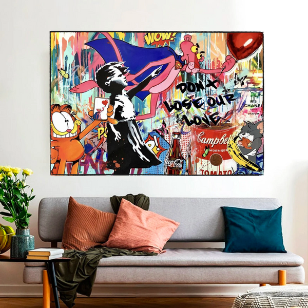 Banksy's 'Don't Lose Love' Canvas Wall Art-Banksy Wall Poster