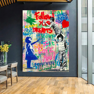 Banksy's 'Follow Your Heart' Canvas Wall Art-Banksy Wall Poster