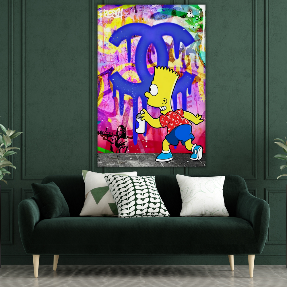 Bart Simpson Canvas Wall Art: Exquisite Fashion Inspiration-Wall Posters