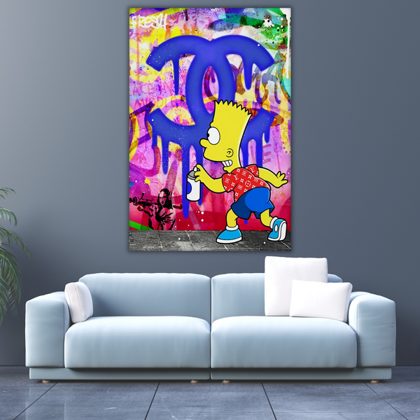 Bart Simpson Canvas Wall Art: Exquisite Fashion Inspiration-Wall Posters