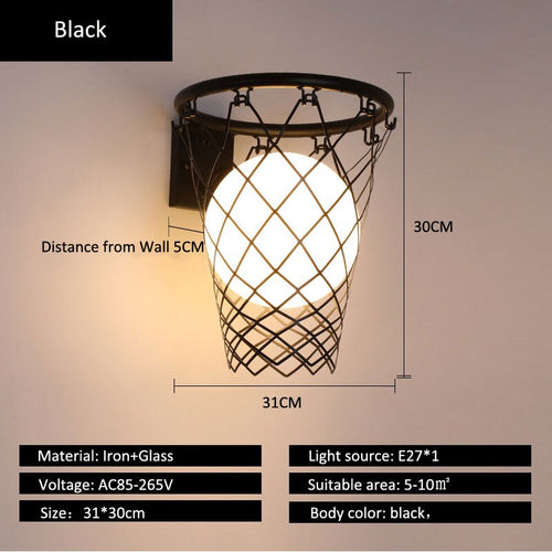 Basket Ball Kids Wall Light - Brighten Up Their Space-Kids Room Nursery Lighting