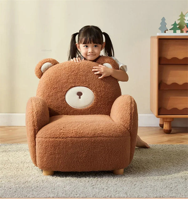 Bear Armchair for Kids – Soft One-Seater Animal Chair for Nursery &amp; Playroom-Kids Sofas