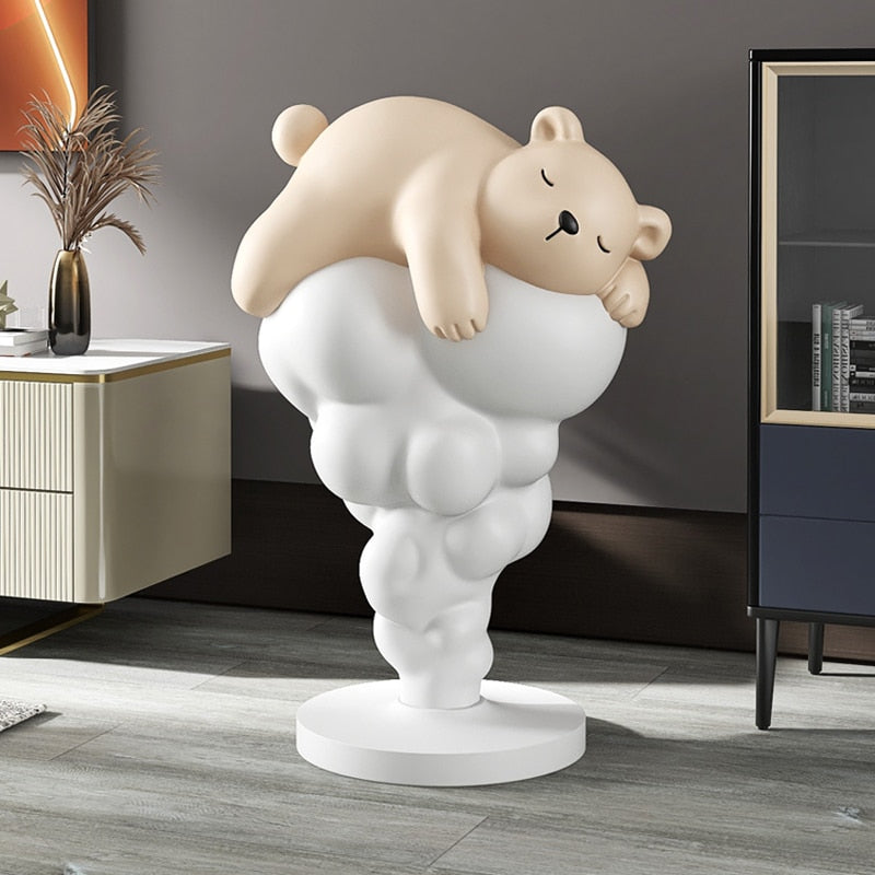 Bear on Clouds Statue Ornament-Statue & Ornaments