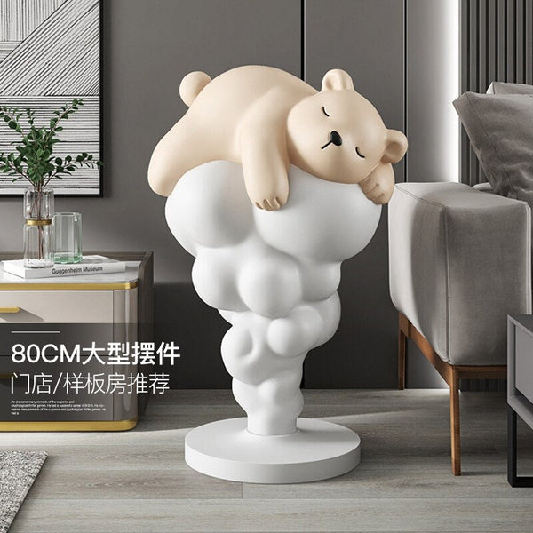 Bear on Clouds Statue Ornament-Statue & Ornaments