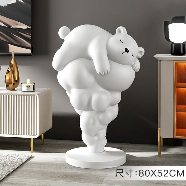 Bear on Clouds Statue Ornament-Statue & Ornaments