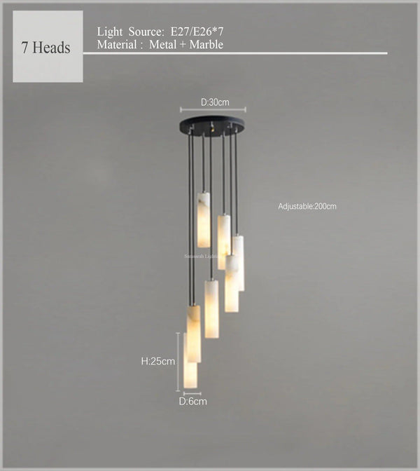 Bedside Hanging Marble Pendant Light - Effortless Elegance with Contemporary Craftsmanship-Ceiling Chandelier