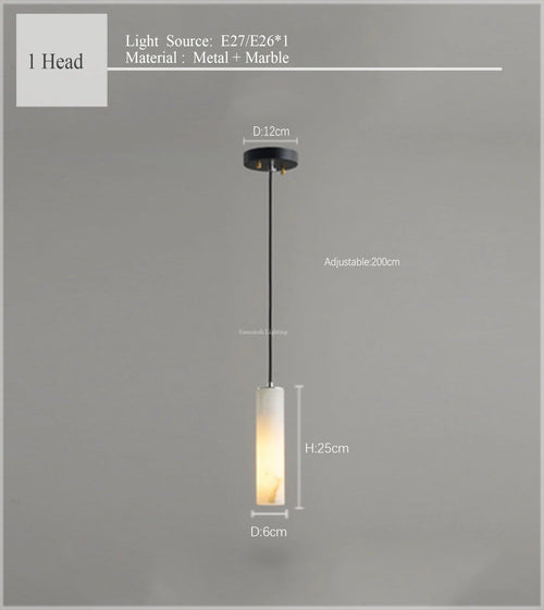 Bedside Hanging Marble Pendant Light - Effortless Elegance with Contemporary Craftsmanship-Ceiling Chandelier