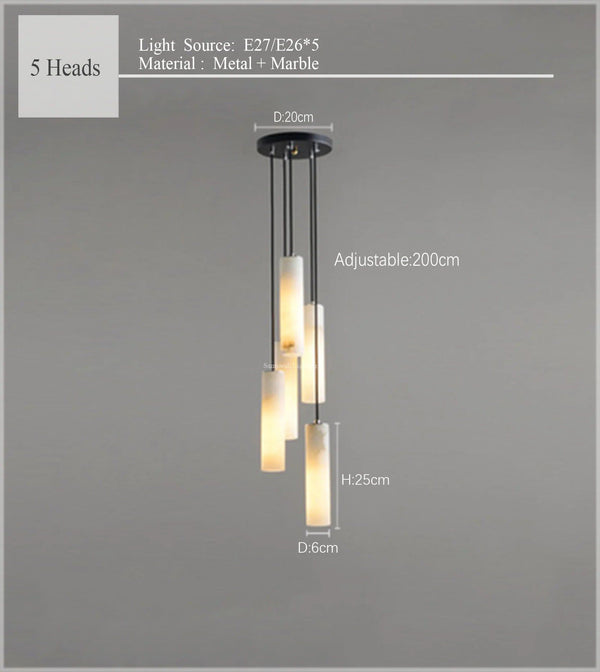 Bedside Hanging Marble Pendant Light - Effortless Elegance with Contemporary Craftsmanship-Ceiling Chandelier