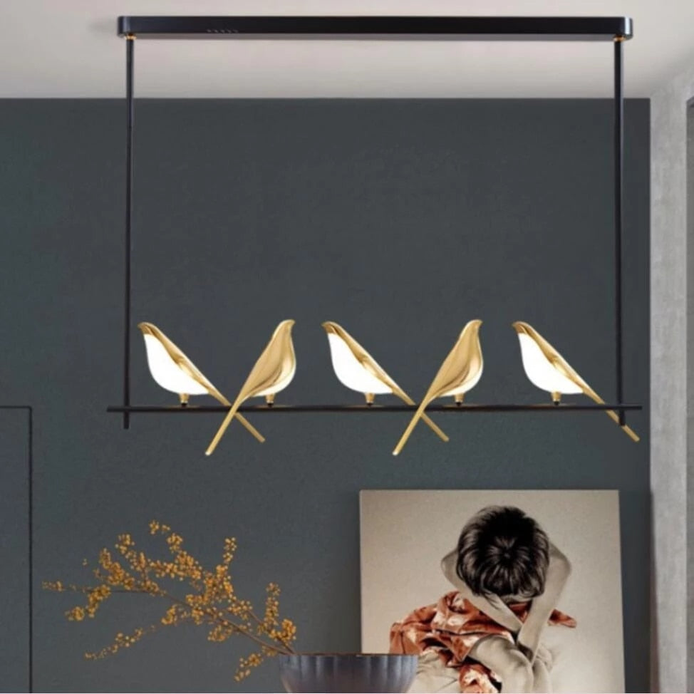 Bird Shaped Acrylic Chandelier: Elegant Lighting Solution-Kitchen Island