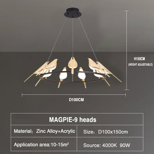 Bird Shaped Acrylic Chandelier: Elegant Lighting Solution-Kitchen Island