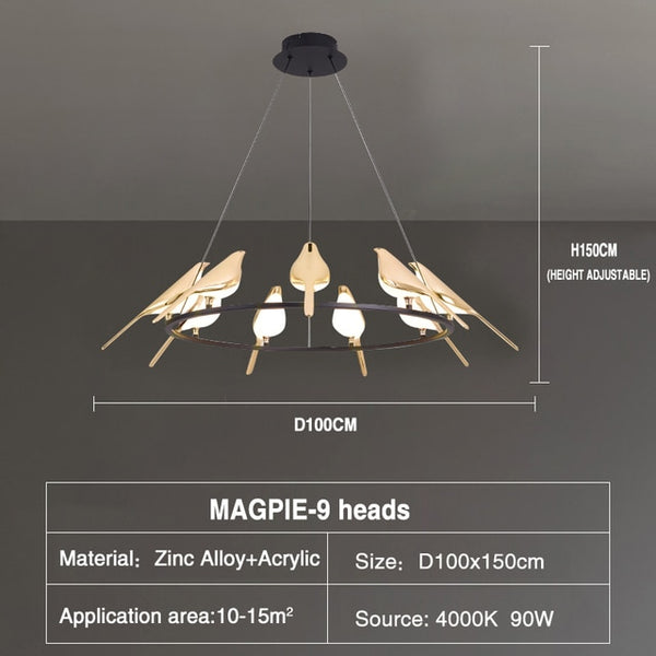 Bird Shaped Acrylic Chandelier: Elegant Lighting Solution-Kitchen Island