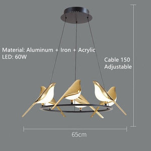 Bird Shaped Acrylic Chandelier: Elegant Lighting Solution-Kitchen Island