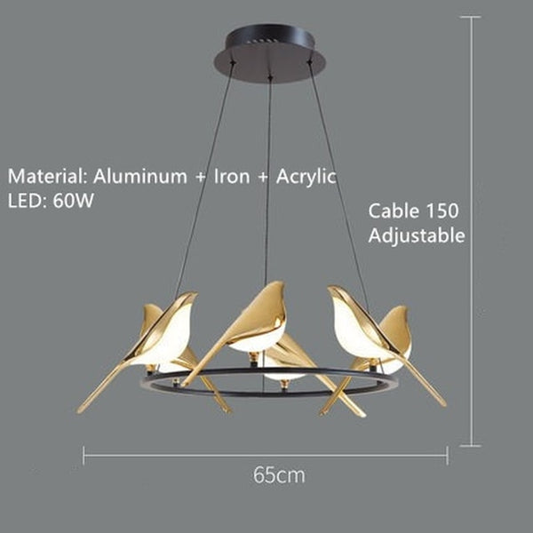 Bird Shaped Acrylic Chandelier: Elegant Lighting Solution-Kitchen Island