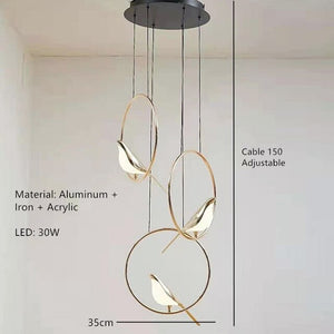 Bird Shaped Acrylic Chandelier: Elegant Lighting Solution-Kitchen Island