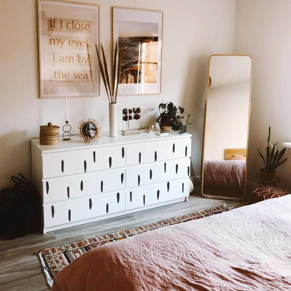 Black Abstract Stone Pattern Kids Room Wall Decal-Kids Nursery Bohemian Wall Decals