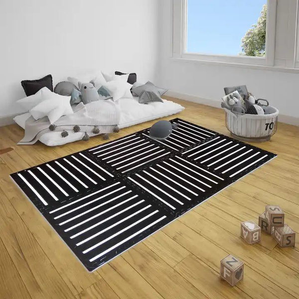 Black Boho Puzzle Play Mat Tiles – Soft EVA Foam Baby Floor Mats-Toddler Play Mats