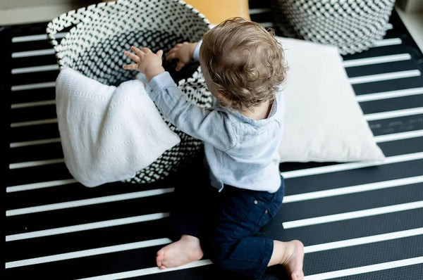 Black Boho Puzzle Play Mat Tiles – Soft EVA Foam Baby Floor Mats-Toddler Play Mats