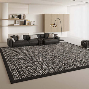 Black Mesh Grid Rug - Contemporary Elegance-Rugs & Carpets