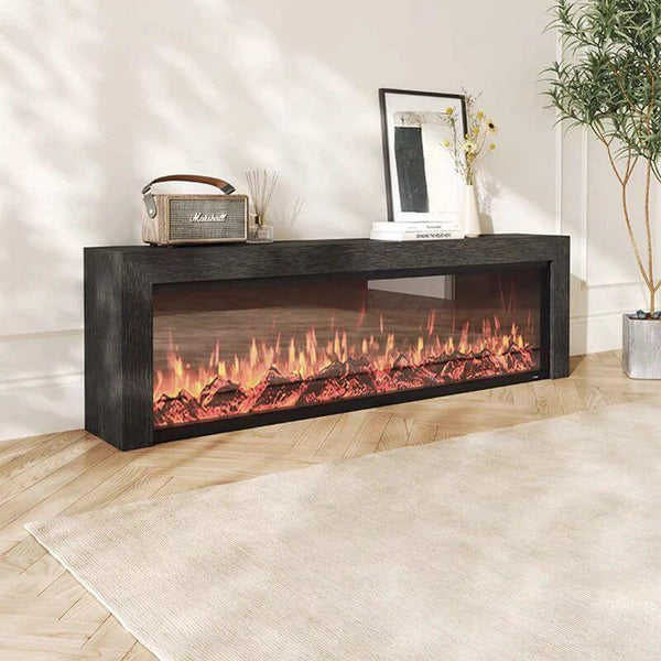 Black Oak Fireplace TV Cabinet Simulated Flames-Fireplaces