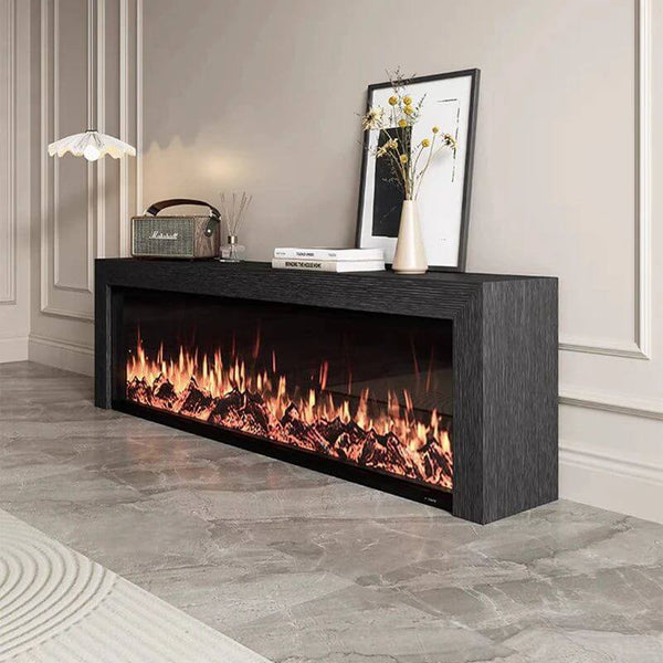 Black Oak Fireplace TV Cabinet Simulated Flames-Fireplaces