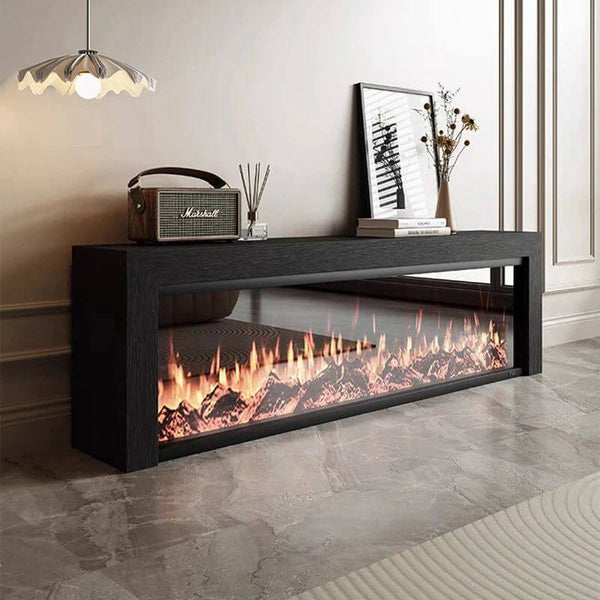 Black Oak Fireplace TV Cabinet Simulated Flames-Fireplaces