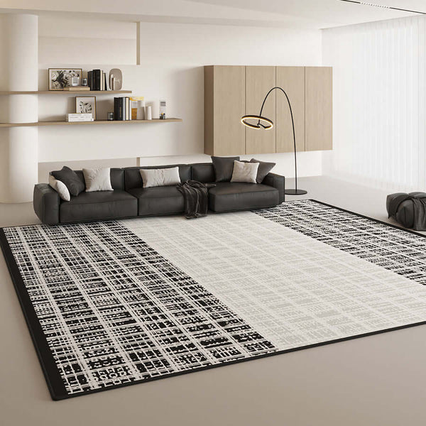 Black & White Merge Net Rug - Timeless Elegance-Rugs & Carpets