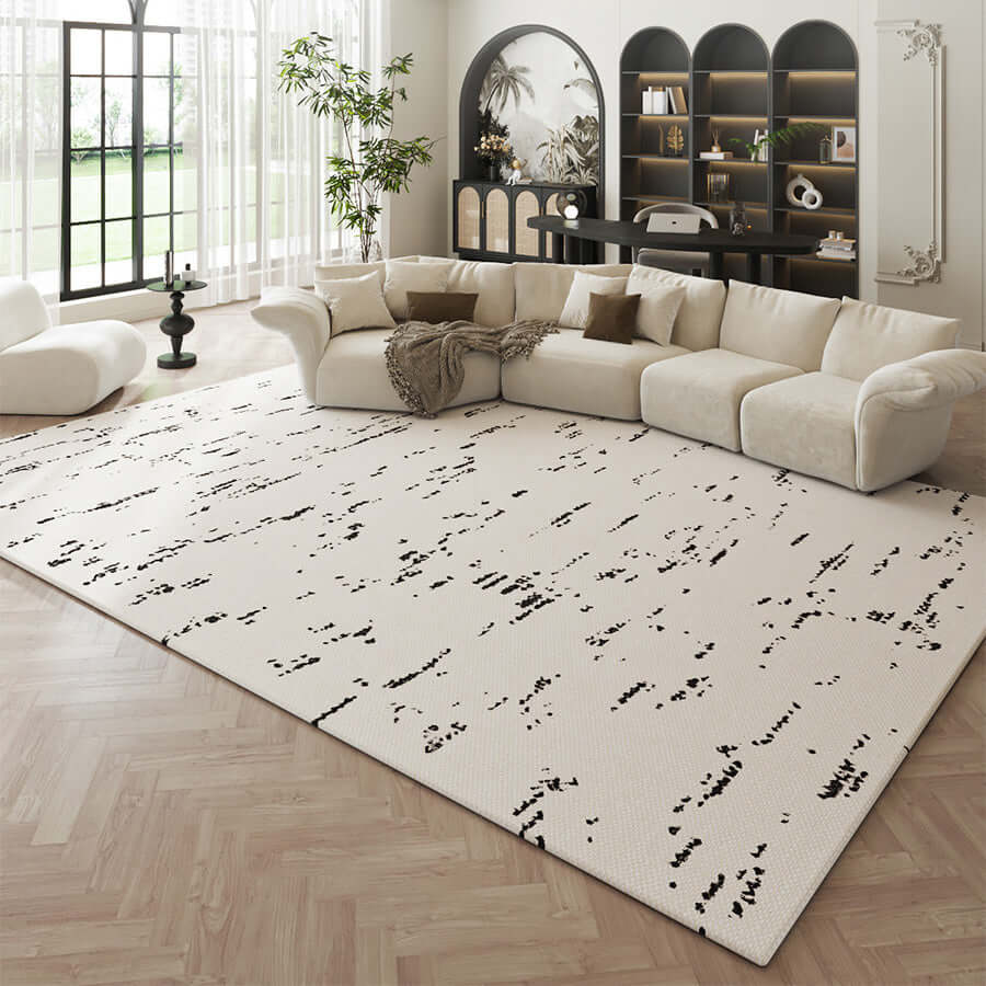 Black & White Stas Net Rug - Modern Sophistication-Rugs & Carpets