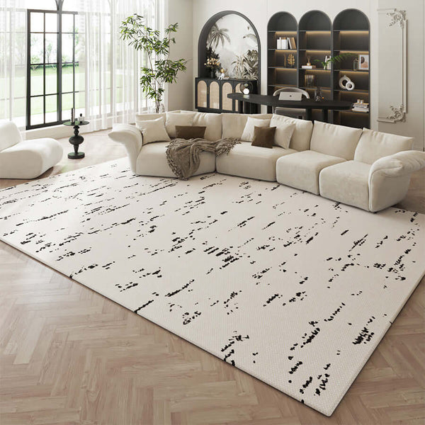 Black & White Stas Net Rug - Modern Sophistication-Rugs & Carpets