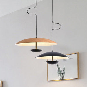 Black Wood Grain LED Pendant Light - Dining Room Design-Pendant Lights