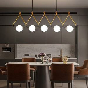 Black and Gold Globe LED - Glass Balls Hanging Light-Kitchen Island
