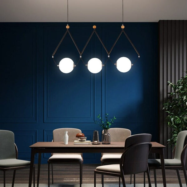 Black and Gold Globe LED - Glass Balls Hanging Light-Kitchen Island