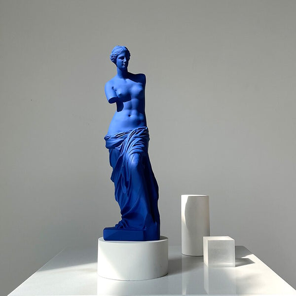 Blue Broken Arm Venus Sculpture Ornament-Statue & Ornaments