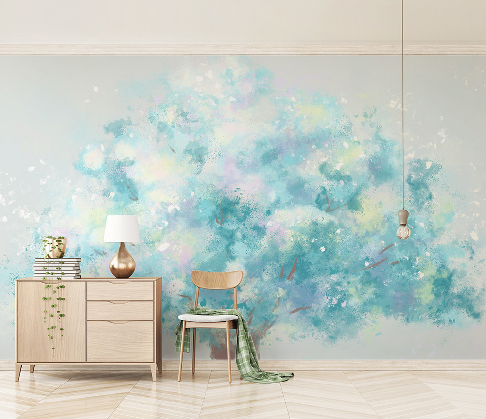 Blue Tree Theme Wallpaper Murals - Transform Your Space-Trees Wallpaper