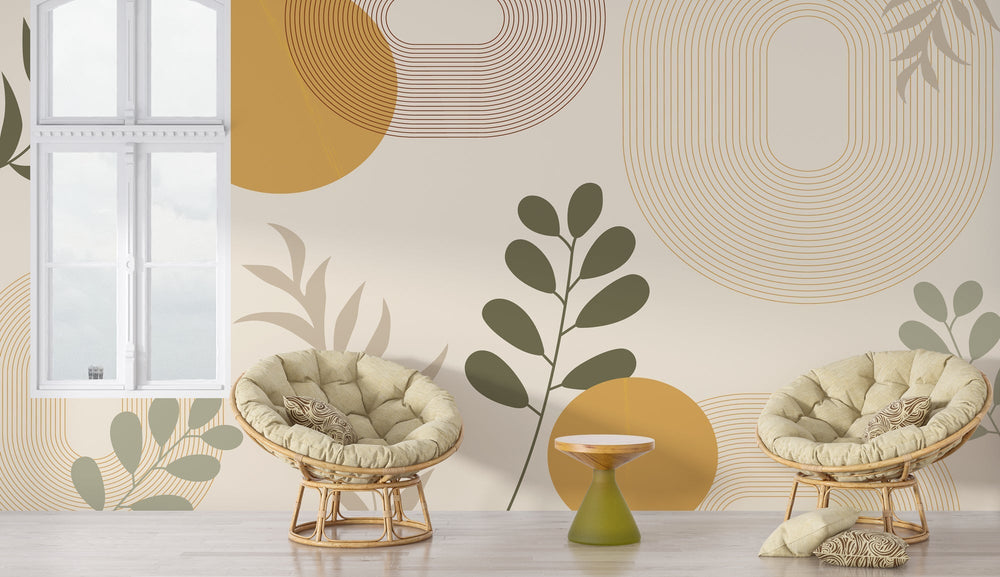 Bohemian Floral Pattern Wallpaper Mural – Vibrant & Chic-Flower & Leaf Wallpaper