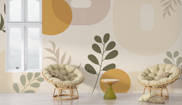 Bohemian Floral Pattern Wallpaper Mural – Vibrant & Chic-Flower & Leaf Wallpaper