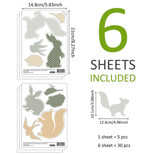 Boho Cartoon Animal Wall Stickers - Baby Room Nursery Decals-