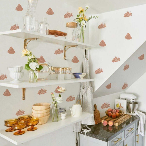 Boho Chic Pink Watermelon Wall Stickers - Enhance Your Décor-Kids Nursery Bohemian Wall Decals