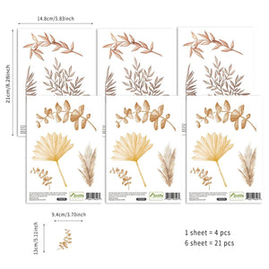 Boho Creative Leaves Wall Sticker - Nursery Decoration for Kids Room-