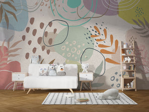 Boho Floral Wallpaper Mural: Exquisite Design-Flower & Leaf Wallpaper