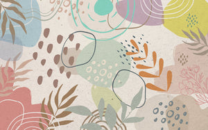 Boho Floral Wallpaper Mural: Exquisite Design-Flower & Leaf Wallpaper