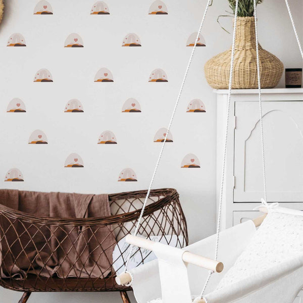 Boho Hearts Rainbow Wall Decals: Transform Your Space-Kids Nursery Bohemian Wall Decals