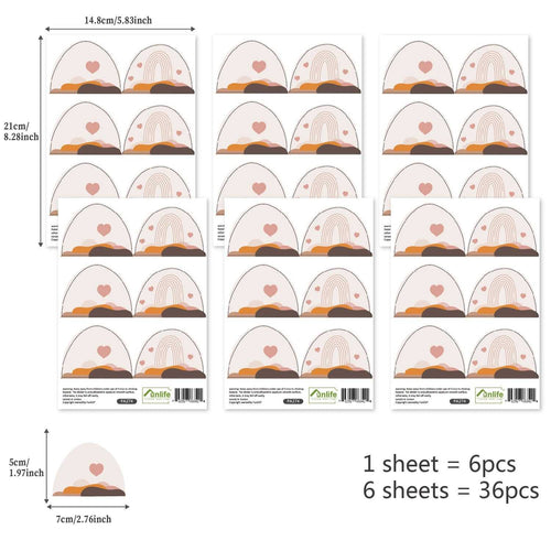 Boho Hearts Rainbow Wall Decals: Transform Your Space-Kids Nursery Bohemian Wall Decals