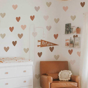Boho Hearts Wall Decals: Express Your Style-Kids Nursery Bohemian Wall Decals