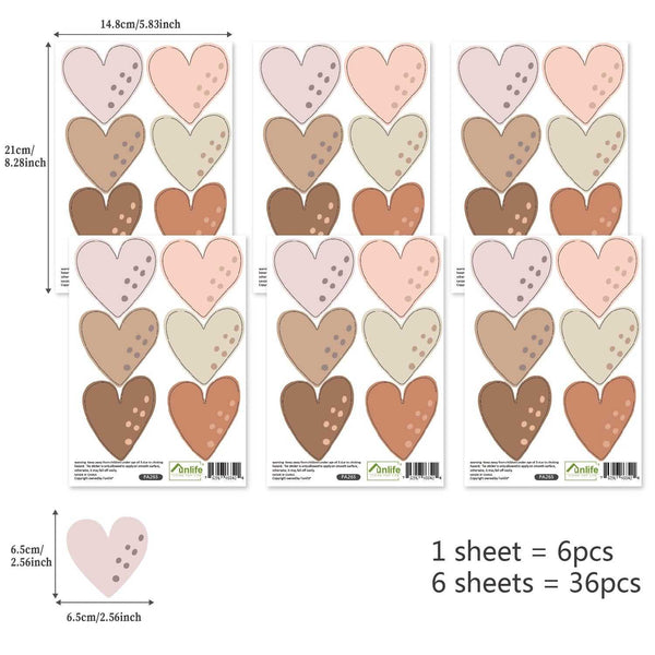 Boho Hearts Wall Decals: Express Your Style-Kids Nursery Bohemian Wall Decals