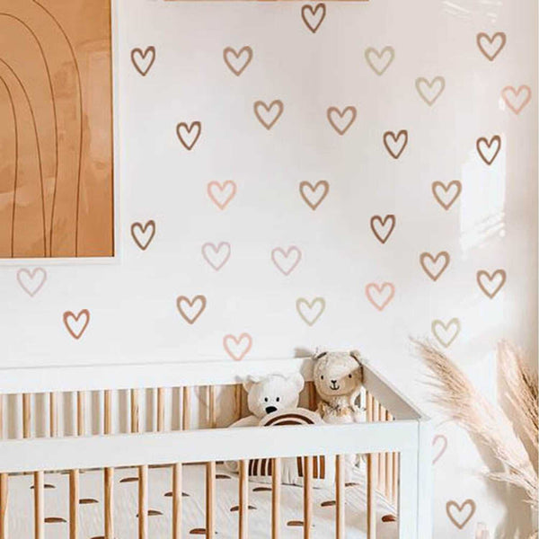 Boho Hearts Wall Decals Wall Sticker-Kids Nursery Bohemian Wall Decals