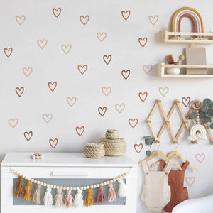 Boho Hearts Wall Decals Wall Sticker-Kids Nursery Bohemian Wall Decals