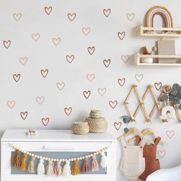 Boho Hearts Wall Decals Wall Sticker-Kids Nursery Bohemian Wall Decals