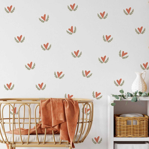 Boho Hearts Wall Sticker-Kids Nursery Bohemian Wall Decals