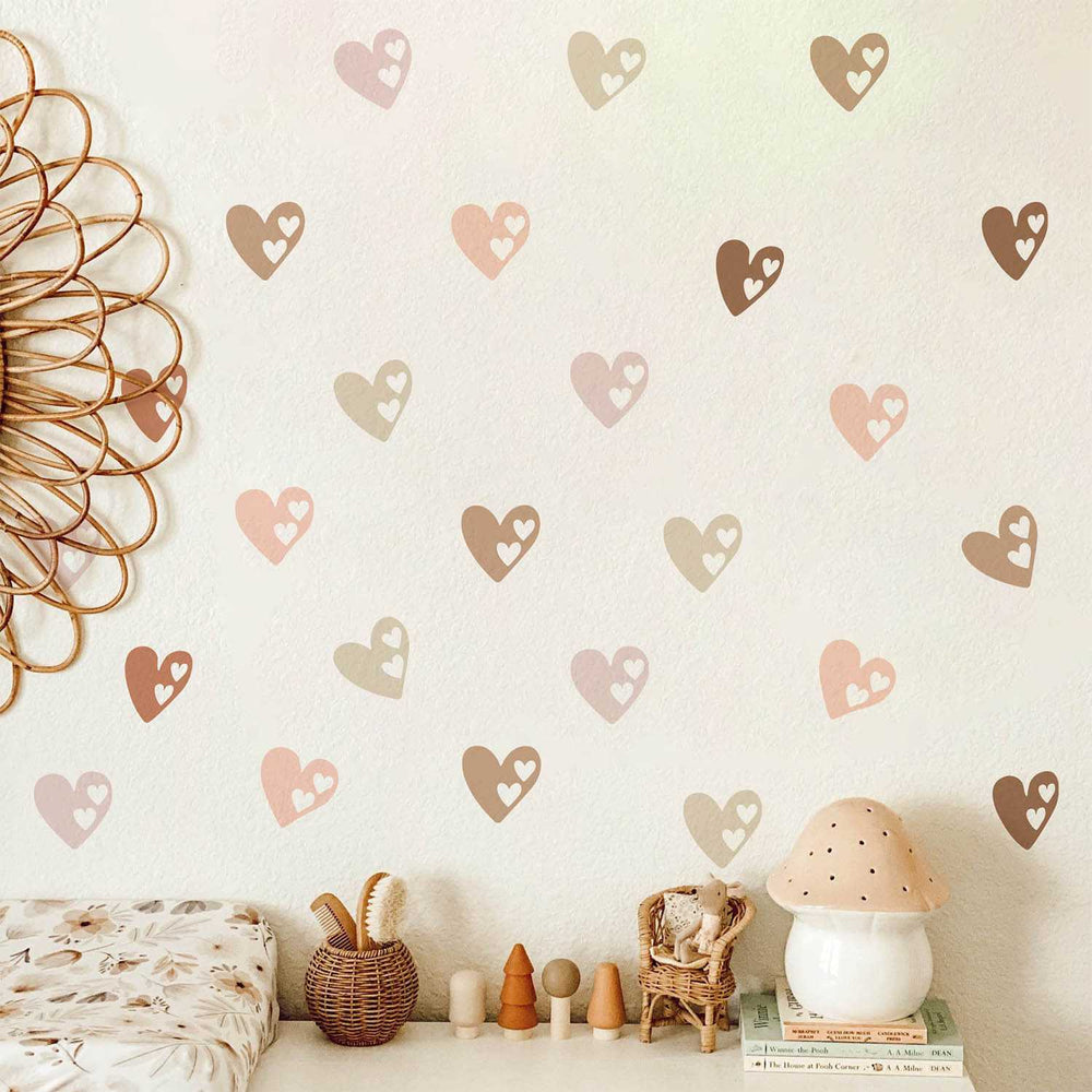 Boho Hearts Wall Stickers Kids Wall Decal-Kids Nursery Bohemian Wall Decals
